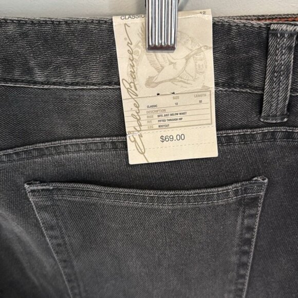 Eddie Bauer Classic Bootcut Charcoal Black Jeans Size 12 Length 32 BNWT - Picture 3 of 6